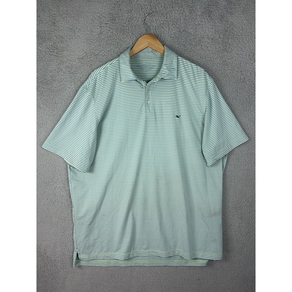 Vineyard Vines Other - Vineyard Vines Polo Shirt Mens XL Green Stripe On-The-Go Sankaty Golf Stretch